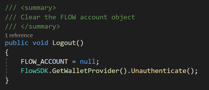 Logout final state code example